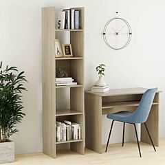 Book Cabinet Sonoma Oak 15.7"x13.8"x70.9" Chipboard - Brown
