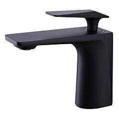 Solid Brass 1 Hole Single Handle Bathroom Faucet Matte Black Rbf65028mb - Black