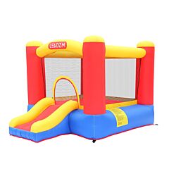 Leadzm Inflatable Bounce House Castle Bouncer - Indoor/outdoor Portable Jumping Bounce Castle W/ Slide, Safety Net - Kids Castle Party Bounce House - Ocean Balls, Air Pump, Carry Rt - As Pic