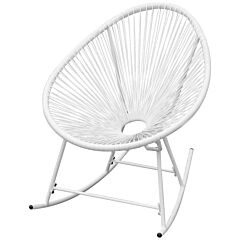 Outdoor Rocking Chair White Poly Rattan - White