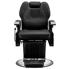 Classic Hydraulic Recline Hair Salon Iron Leather Sponge Barber Chair Black - Black