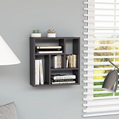 Wall Shelf High Gloss Gray 17.8"x6.3"x17.8" Chipboard - Grey