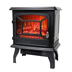 Zokop 17inch 1400w Freestanding Fireplace Fake Wood, Single Color, Heating Wire, A Rocker Flame Switch Button, A Rocker Heating Switch Button, A Temperature Control Knob With Ntc, Black Rt - Black