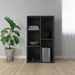 Book Cabinet/sideboard Gray 17.7"x9.8"x31.5" Chipboard - Grey