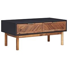 Coffee Table 35.4"x19.7"x15.7" Solid Acacia Wood And Mdf - Brown