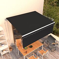 Automatic Retractable Awning With Blind 13.1'x9.8' Anthracite - Anthracite