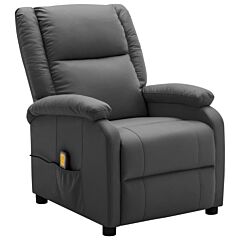 Massage Recliner Anthracite Faux Leather - Anthracite