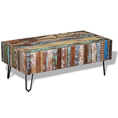 Coffee Table Solid Reclaimed Wood 39.4"x19.7"x15" - Multicolour