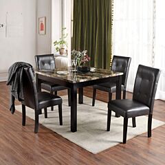 Dining Table And Chair Set - Black