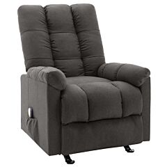 Massage Reclining Chair Dark Gray Fabric - Grey
