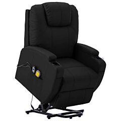 Massage Stand-up Chair Black Faux Leather - Black