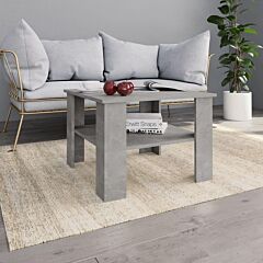 Coffee Table Concrete Gray 23.6"x23.6"x16.5" Chipboard - Grey