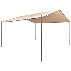 Gazebo Pavilion Tent Canopy 13' 1"x13' 1" Steel Beige - Beige