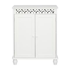 Fch Carved Double Door Cabinet - White