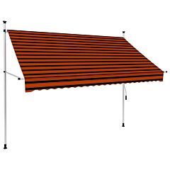 Manual Retractable Awning 98.4" Orange And Brown - Multicolour