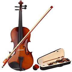 New 4/4 Acoustic Violin Case Bow Rosin Natural - Natural
