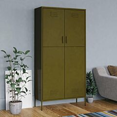 Wardrobe Olive Green 35.4"x19.7"x70.9" Steel - Green