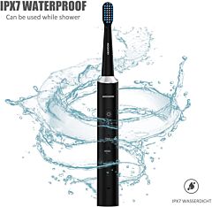 Mocemtry Sonic Electric Toothbrush Rechargeable Whitening Tooth Brush 3 Cleaning Modes ,waterproof Electric Toothbrush (black) - Black