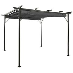 Pergola With Retractable Roof Anthracite 118.1"x118.1" Steel 180 G/m? - Anthracite