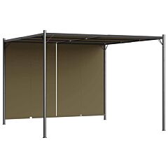 Garden Pergola With Retractable Roof 118.1"x118.1" Taupe 180 G/m? - Taupe