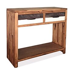 Console Table Solid Acacia Wood 33.9"x11.8"x29.5" - Brown