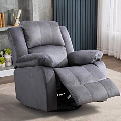 Swivel Rocker Recliner Nursery Rocking Chairs With Durable Fabric - Gray