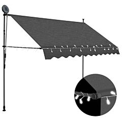 Manual Retractable Awning With Led 118.1" Anthracite - Grey
