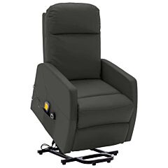 Stand-up Massage Recliner Anthracite Faux Leather - Anthracite