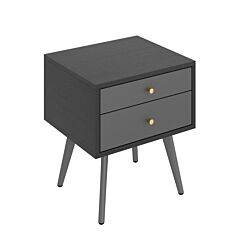 Modern Nightstand With 2 Drawers, Suitable For Bedroom/living Room/side Table (dark Grey) - Grey