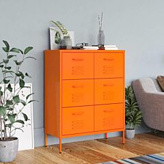 Drawer Cabinet Orange 31.5"x13.8"x40" Steel - Orange