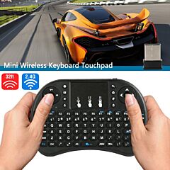 2.4g Mini Wireless Keyboard Touchpad Qwerty Keyboard Rechargeable For Tv Box Pc - Black