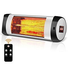 1500w Wall-mounted Electric Heater Patio Infrared Heater With Remote Control - As Show