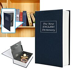 Dictionary Safe Secret Diversion Book Metal Box With Key Lock Enough Capacity - Blue