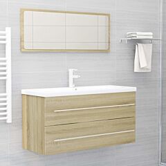 2 Piece Bathroom Furniture Set Sonoma Oak Chipboard - Brown
