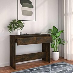 Console Table Smoked Oak 39.4"x13.8"x13.8" Chipboard - Brown