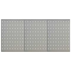 Wall-mounted Peg Boards 3 Pcs 15.7"x22.8" Steel - Grey
