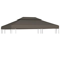 2-tier Gazebo Top Cover 310 G/m² 13.1'x9.8' Taupe - Taupe
