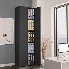 Office Cabinet Gray 23.6"x12.6"x74.8" Chipboard - Grey