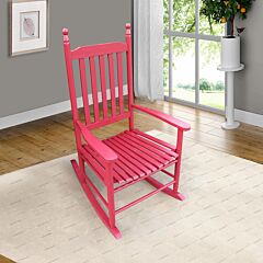 Wooden Porch Rocker Chair Red - Red