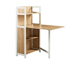 Home Office Folding Table - White / Natural