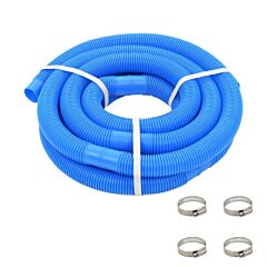 Pool Hose With Clamps Blue 1.4" 19.6' - Blue