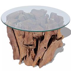 Coffee Table Solid Teak Driftwood 23.6" - Brown