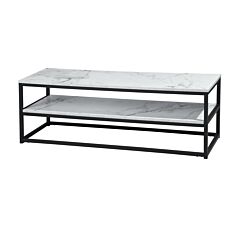 47.2 Inch White Marble Pattern Tv Stand With Storage - White Marble