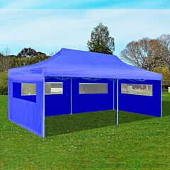 Blue Foldable Pop-up Party Tent 9'10" X 19'8" - Blue
