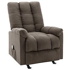 Massage Reclining Chair Brown Fabric - Brown