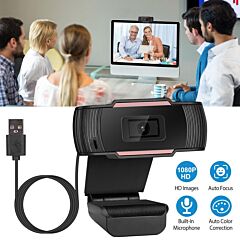 1080p Usb Webcam Streaming Usb Camera 170° Vertical Adjustment - Black