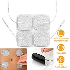 4pcs Reusable Self Adhesive Replacement Electrode Pads For Tens/ems Unit - White