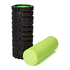 2-in-1 Foam Roller For Deep Tissue Massage With Carrying Bag - Black