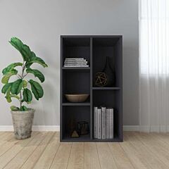 Book Cabinet/sideboard Gray 19.7"x9.8"x31.5" Chipboard - Grey