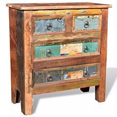 Reclaimed Cabinet Solid Wood With 4 Drawers - Brown